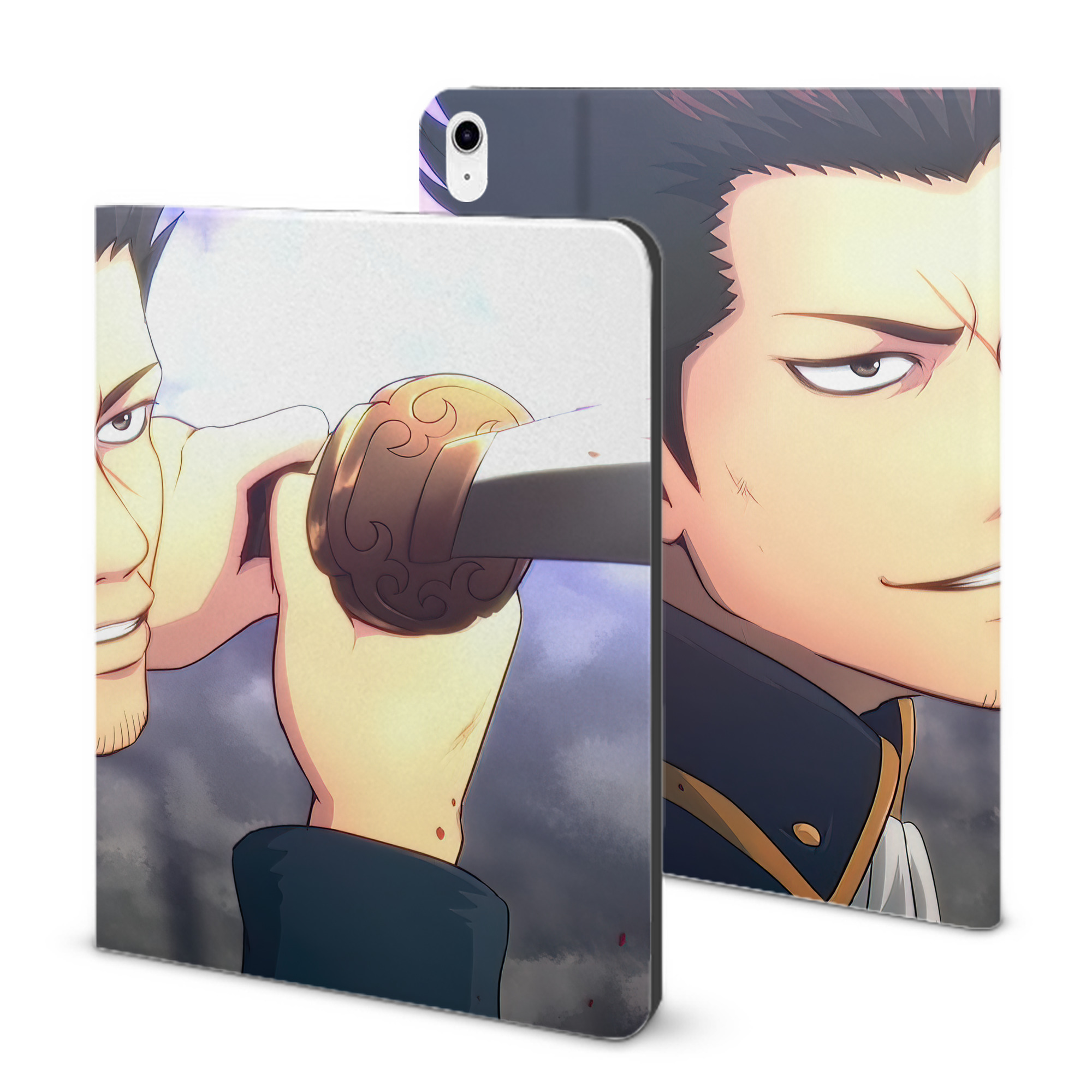 （画像用） ぎんたま 坂田銀時（さかたぎんとき） 神楽 志村新八（しむら しんぱち） GINTAMA Sakata Gintoki Kagura Shimura Shinpachi IPad ケース ブック型 PUレザー TPU 耐衝撃 軽量 薄型 ペン収納なし 全面保護 IPad 各モデル対応